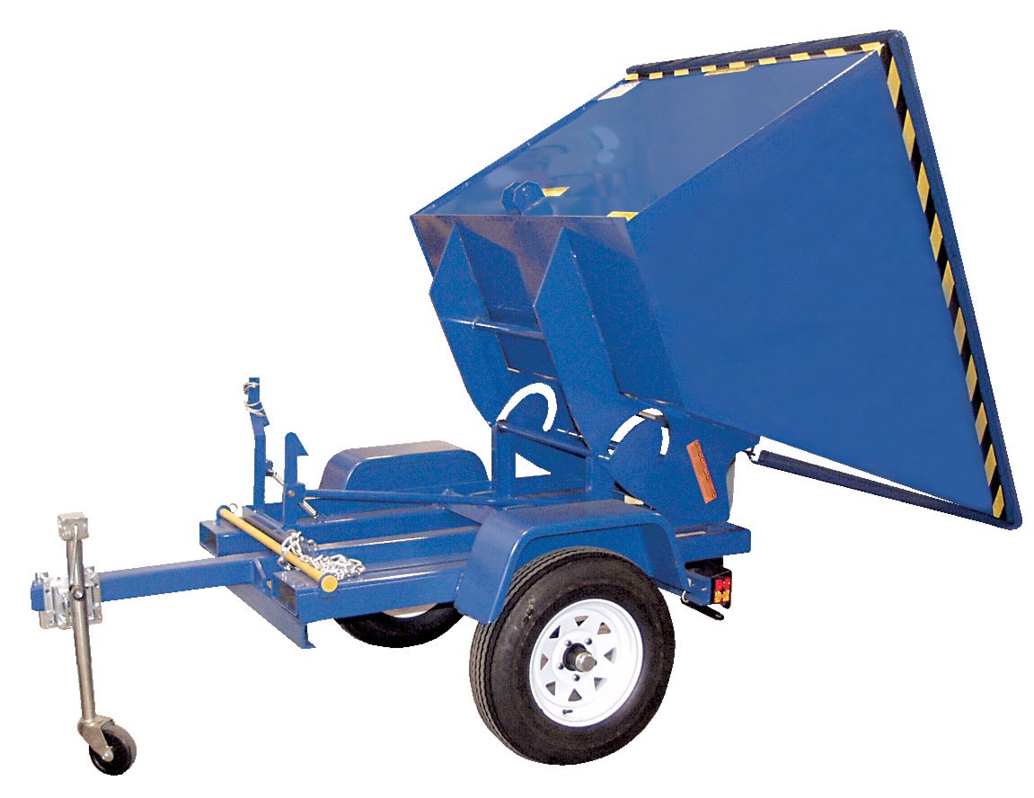 Beacon towable hoppers transport different types of material, landscaping, building materials and refuse. Towable hoppers can dump a partial load or a full load. The unit features a winch for controlled dumping. Towable hoppers are designed to also be used as a stationary hopper. Towable hoppers enable quick loading and unloading of materials.